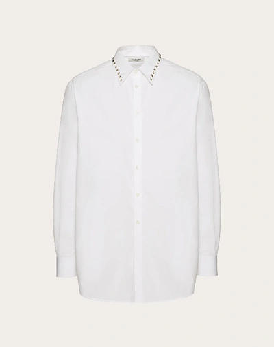 Shop Valentino Rockstud Untitled Shirt In Optic White