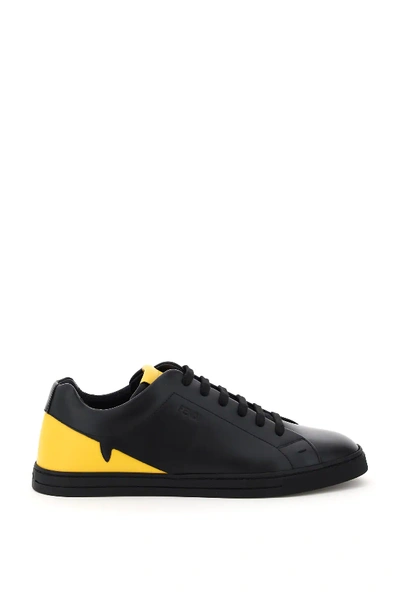 Shop Fendi Corner Bugs Sneakers In Black,yellow