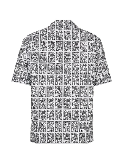 Shop Fendi Floral-print Short-sleeve Shirt In White