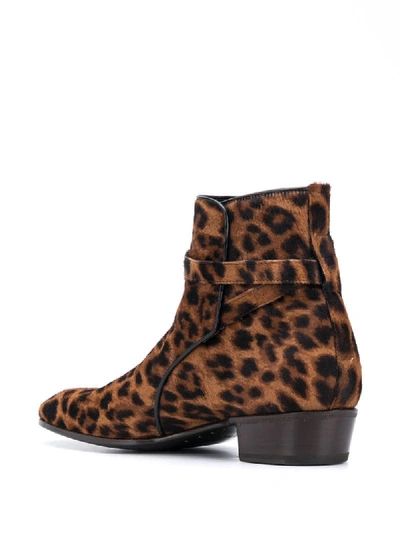 Shop Lidfort Cavallino Leopard Ankle Boots In Brown