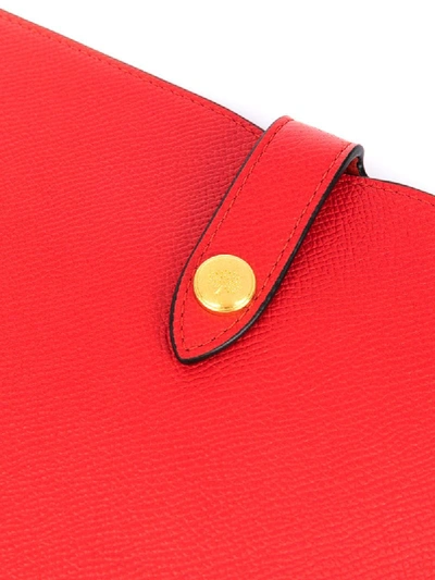 Shop Mulberry Snap-fastening Logo Clutch Bag In Red