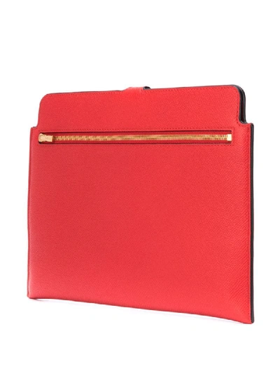 Shop Mulberry Snap-fastening Logo Clutch Bag In Red
