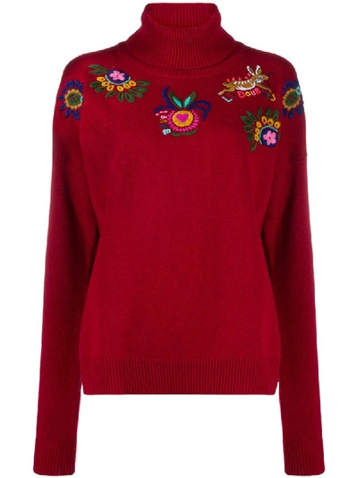 Shop La Doublej Boy Embroidered Sweater In Red