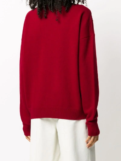 Shop La Doublej Boy Embroidered Sweater In Red