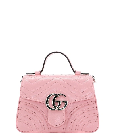 Shop Gucci's GG Marmont Backpack in Pastel Pink