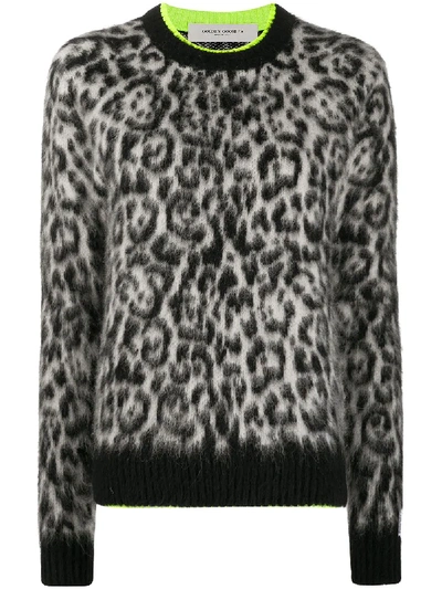Shop Golden Goose Leopard Mohair Knit Jumper In White