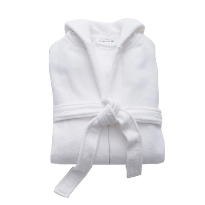 Shop Lacoste Fairplay Velour Robe In White