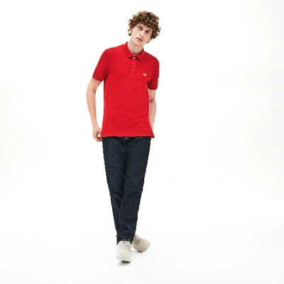Shop Lacoste Men's Slim Fit Petit Piqué Cotton Polo - 4xl - 9 In Red