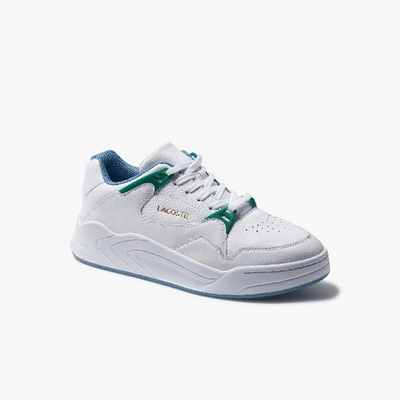 Shop Lacoste Men's Court Slam Tumbled Leather Sneakers In Wht,green