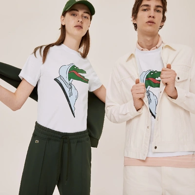 Shop Lacoste Men's  X Jean-michel Tixier Graphic T-shirt In White,turquoise