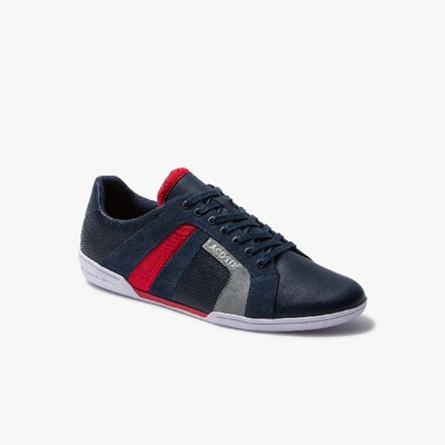 Shop Lacoste Men's Chaymon Club Leather And Suede Sneakers - 8 In Blue