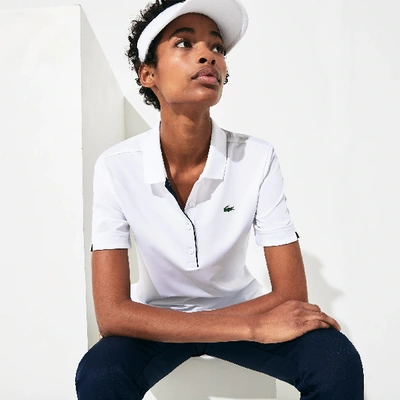 Shop Lacoste Slim Fit Ultra Dry Stretch Golf Polo - 46 In White