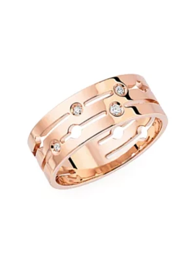 Shop Dinh Van Pulse 18k Rose Gold & Diamond Medium Ring In Diamond Rose Gold
