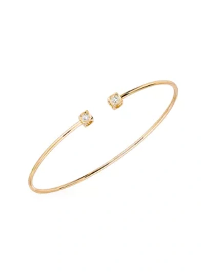 Shop Dinh Van Le Cube 18k Yellow Gold & Diamond Small Open Bangle Bracelet In Diamond Yellow Gold
