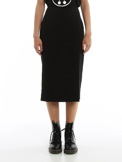 Shop Moschino Side Vent Pencil Skirt In Black