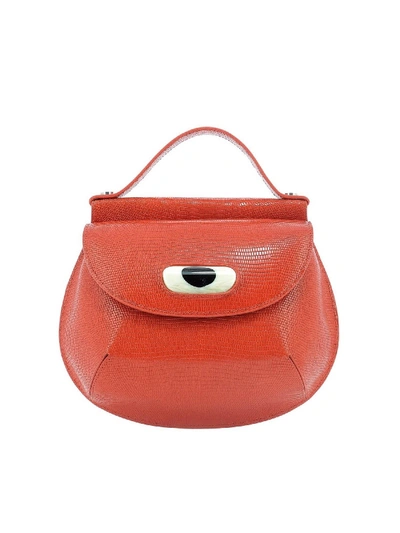 Shop Marni Cyclops Reptile Effect Red Bag In Red