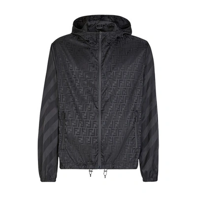 Shop Fendi Nylon Jacket In Noir