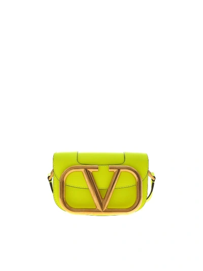 Shop Valentino Small Supervee Shoulder Bag In Fluo Yellow
