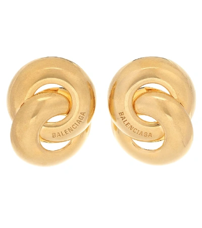 Shop Balenciaga Twin Gold-toned Earrings