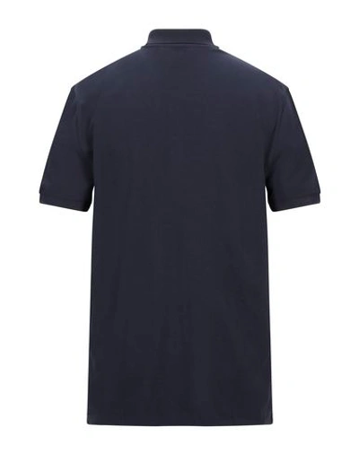 Shop Versace Polo Shirts In Dark Blue