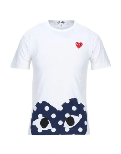 Shop Comme Des Garçons Play Man T-shirt White Size S Cotton