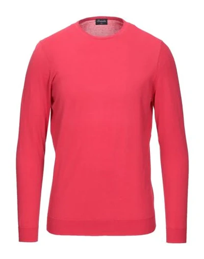 Shop Drumohr Man Sweater Fuchsia Size 40 Cotton In Pink
