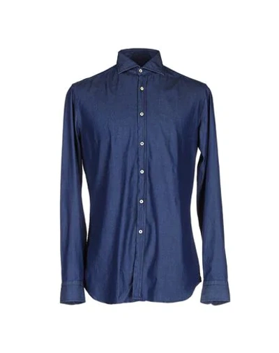 Shop Alessandro Gherardi Denim Shirts In Blue