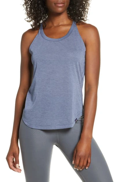 Shop Patagonia Capilene Cool Trail Tank In Classic Navy