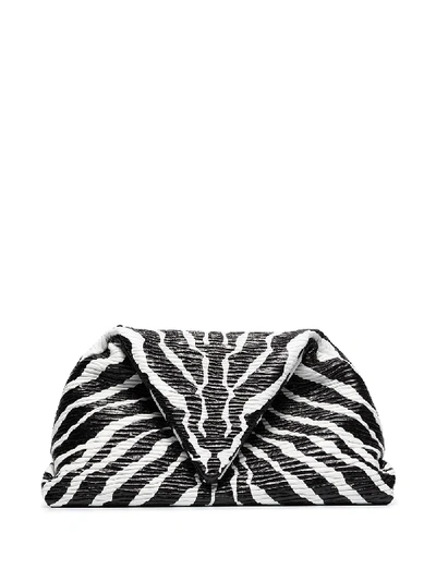 Shop Bottega Veneta Zebra Print Envelope Clutch In Black