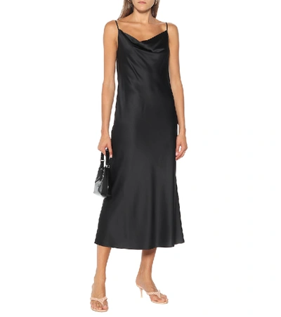 Max Mara Leisure Teoria Satin Slip Dress In Black | ModeSens