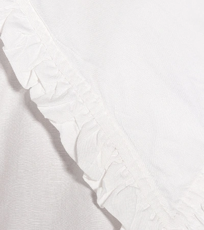 Ganni Peter Pan Collar Sleeveless Blouse In White