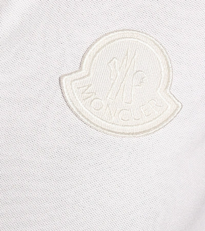 Shop Moncler Cotton Piqué Polo Shirt In White
