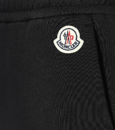 Shop Moncler Cotton-blend Trackpants In Black