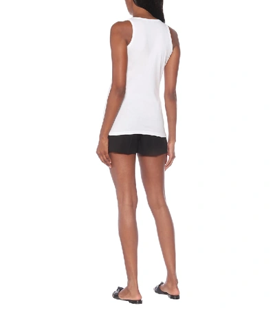 Shop Saint Laurent Cotton Jersey Tank Top In White