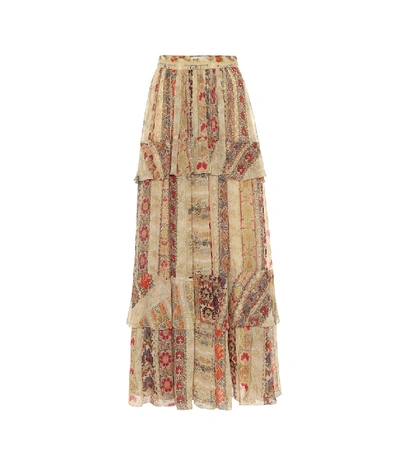 Shop Etro Floral Silk Maxi Skirt In Multicoloured
