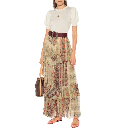 Shop Etro Floral Silk Maxi Skirt In Multicoloured