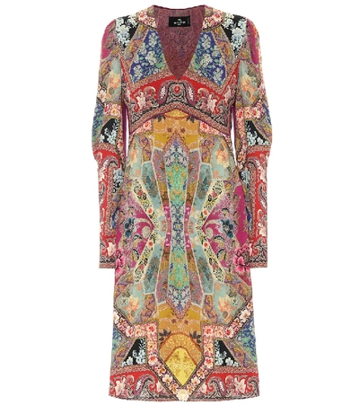Shop Etro Printed Midi Dress In Multicoloured