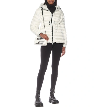 Shop Burberry Staithes Hooded Down Jacket In White