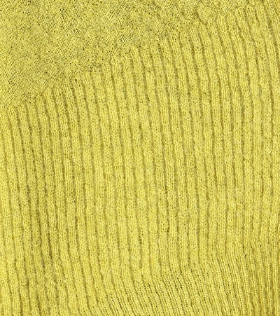Shop Rick Owens Medium Wrap Mohair-blend Cardigan In Yellow