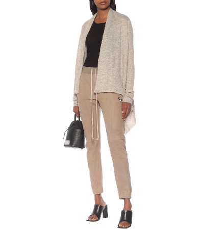 Shop Rick Owens Medium Wrap Mohair And Alpaca-blend Cardigan In Beige