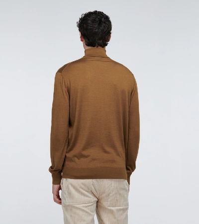 Shop Ermenegildo Zegna Cashmere Turtleneck Sweater In Brown