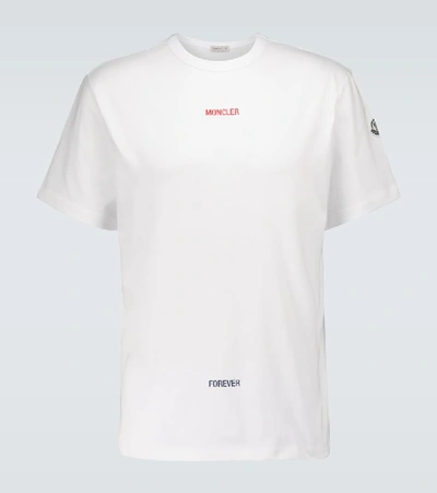 Shop Moncler Here Now Forever Cotton T-shirt In White