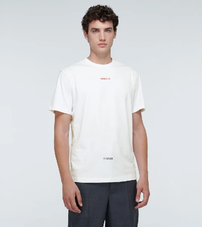 Shop Moncler Here Now Forever Cotton T-shirt In White