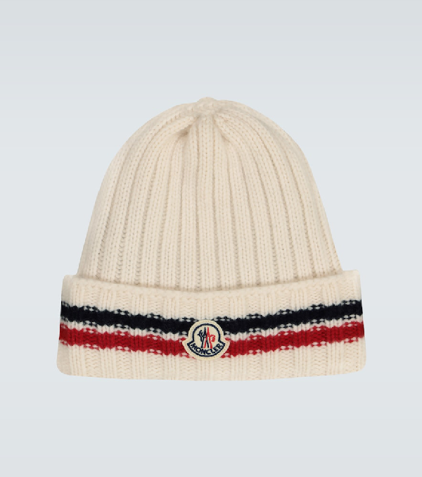 moncler white beanie