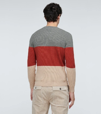 Shop Brunello Cucinelli Cashmere Colorblocked Sweater In Beige