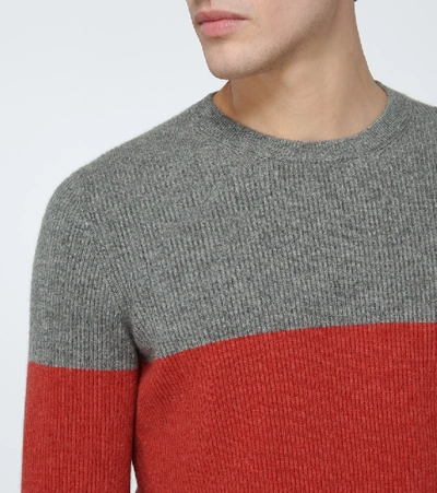 Shop Brunello Cucinelli Cashmere Colorblocked Sweater In Beige