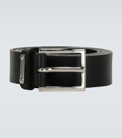 Shop Givenchy Classic Leather Buckle Belt In Black