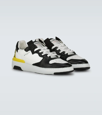 Shop Givenchy Wing Low Leather Sneakers In White