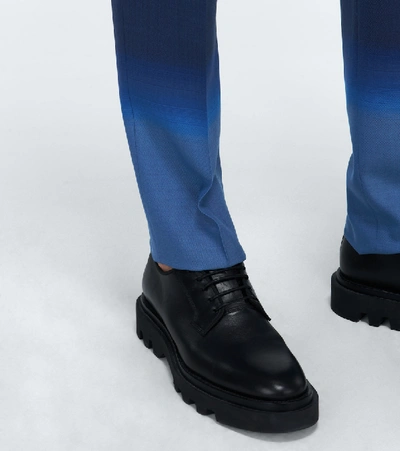 Shop Givenchy Gradient Jacquard Wool Pants In Blue