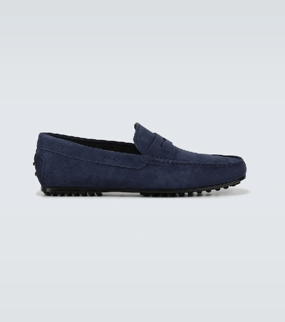 Shop Tod's City Gommino Driving Shoes In Blue